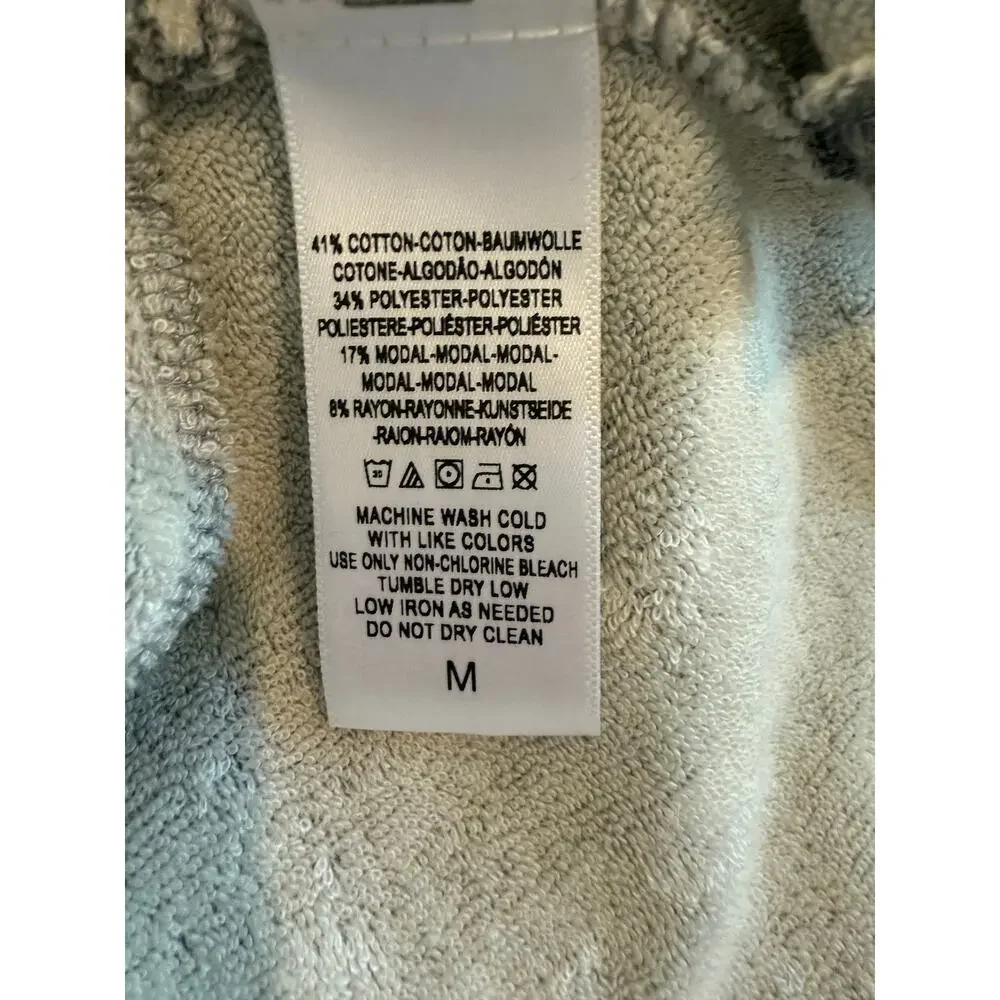 Free People Terry Cloth Babydoll Flounce Hem Mini Dress Gray M